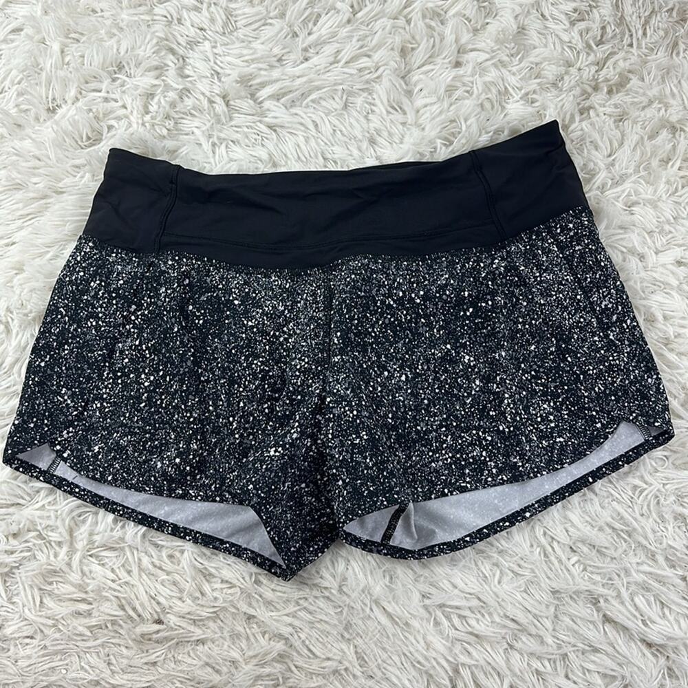 Lululemon Run Times Short Mini Splatter White Black